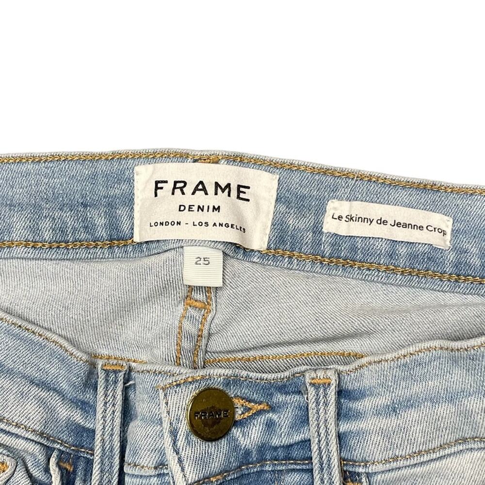 Frame Le Skinny De Jeanne Crop Low Rise Skinny Light Wash Denim Jeans Size 25 - Picture 8 of 9